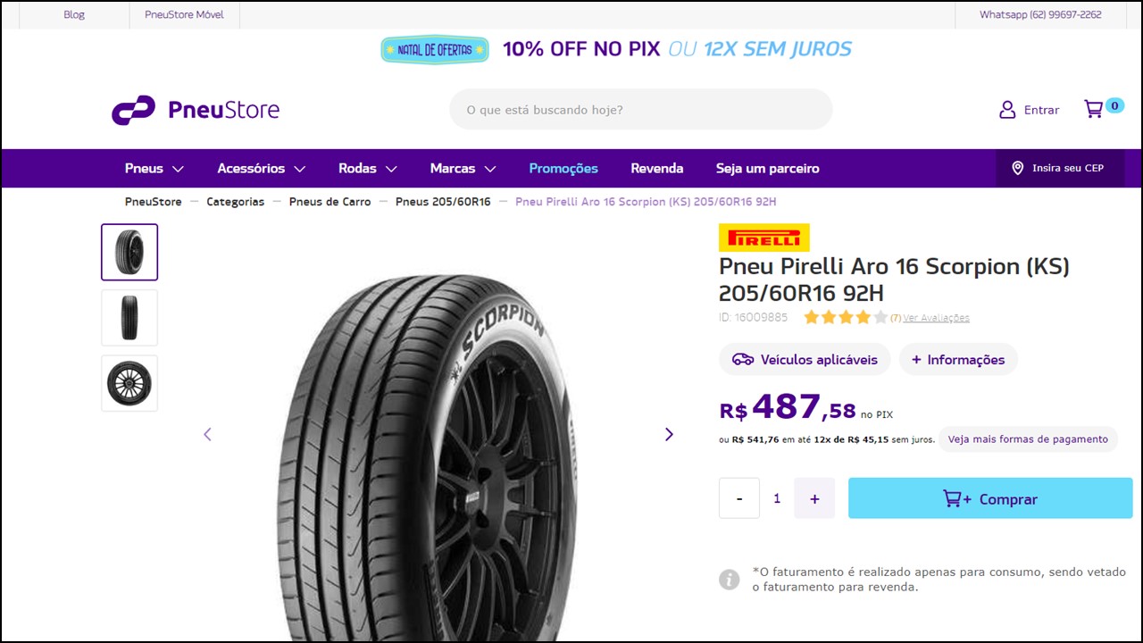 Pneu Pirelli para Renault Fluence